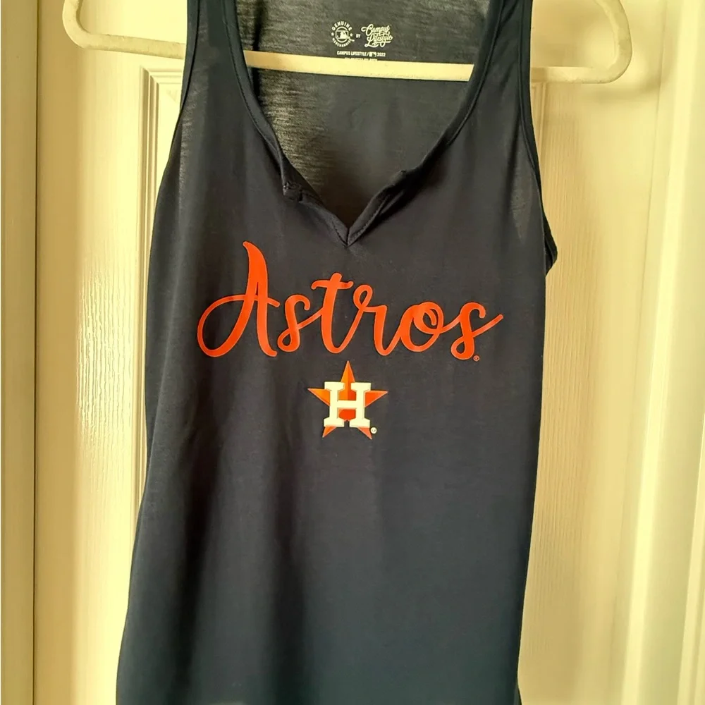 🍊NWOT Houston Astros Navy Tank Top with Orange Logo - Picture 1 of 2